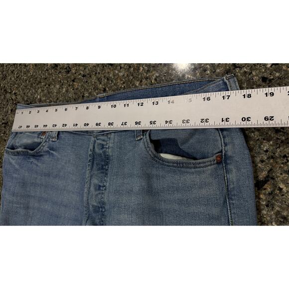 Levis 501 Jeans 36x29 (34x28) Blue Denim Button Fly Cotton Blend Classic Cotton - Picture 6 of 7